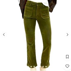 Free People Olive Green Cropped Pants